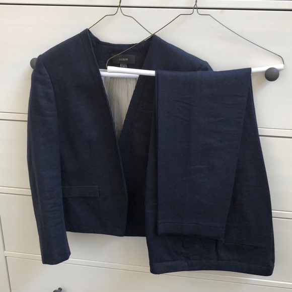 JCrew Cutaway Linen Jacket/Cropped Linen Pant Suit - Picture 7 of 7